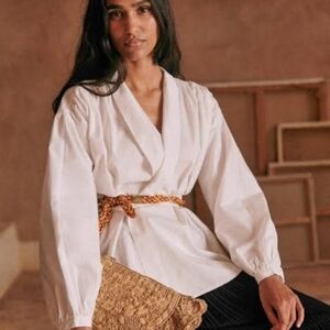 Sezane Dara Shirt Écru. - Size 38